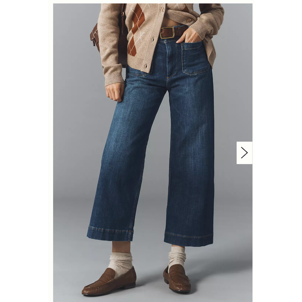 Anthropologie The Colette Crop Wide-Leg Jeans by Maeve 30
